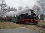 99 582 macht am 20.03.11 die Teddybrfahrten in Schnheide.