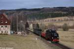 99 1773 mit Arbeitszug Az84023 am 14.04.2013 bei Hammerunterwiesenthal