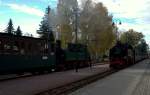 99 1798 - 9 bei der Einfahrt in Moritzburg mit P 3004 nach Radeburg.26.10.2013 10:57 Uhr  