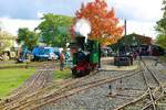 Feldbahnmuseum Frankfurt am Main Dampflok O&K Bn2T am 16.10.22 beim Herbstfahrtag