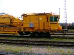 Plesser und Theurer RM 74 BRU Fhrerstand 2 auf Hilfsdrehgestell fr die Vietnamesische Eisenbahn. Aufgenommen am 31.08.2009 im Hamburger Hafenbahnhof Hohe Schaar.