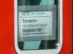 Zuglaufschild der RB 35 Der Weseler.