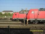 Zwei 185 sonnten sich am 13.10.10 im Abstellgleis vom Gterbahnhof Wrzburg-Zell