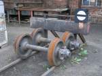 Schmalspurradstze,Spurweite 750mm,vor der Wagenwerkstatt in Putbus am 24.Juli 2011.