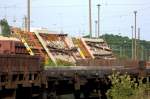 Blick auf ein Herzstck einer modernen Weiche, die fr hhere Geschwindigkeiten zugelassen ist. Coswig  , 16.07.2013  19:32 Uhr