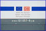 Detailaufnahme der DB 101 057 am 18.11.2023 in Würzburg Hbf.