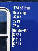 Die Beschriftung an einem Touropa-Liegewagen der Bauart CL4ümg-53.