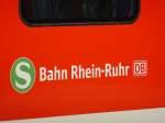 Aufschrift der S Bahn Rhein-Ruhr am 20.08.2013.