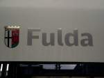 Das Wappen von Fulda an einen ICE 1 am 05.03.14 in Frankfurt