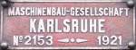 Fabrikschild von 58 311 der Ulmer Eisenbahnfreunde e.