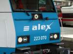 ALEX Logo und Scheinwerfer von 223 070 am 08.08.15 in München Hbf