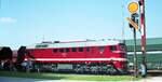 Bw2 Nürnberg-Rangierbf__Lokschau zum 90sten Jubiläum 1993. 220 295-0 ex V 200 295 ex 120 295 (DR);“Taiga-Trommel“, LTS-Lokomotivfabrik Lugansk,1970; lt. ‘https://eisenbahn-museumsfahrzeuge.de‘ seit 2012 betriebsfähige Lokomotive in regulärem Einsatz für ein privates Eisenbahnverkehrsunternehmen. __07-08-1993