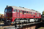 09. Oktober 2010: Eisenbahnfest in Weimar. Die ehemalige DR-Lok 120 274 präsentiert sich auf der Drehscheibe.