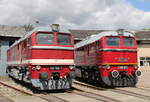 DB Museum 120 198-7 und EBS V200 507 am 28.05.2022 beim Eisenbahnfest des Thüringer Eisenbahnvereins im ehem.