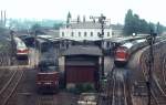 Sonntgliche Zugparade, angefhrt von 120 336 im Bahnhof Dbeln am 23.06.1985.