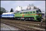 V 180003 und V 200.001 der Eisenbahn Betriebs Gesellschaft mbH Oberelbe am 21.4.2001 im BW Lengerich Hohne der Teutoburger Wald Eisenbahn.