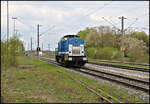 Spitzke V 100 SP-005, ex DR 11044-0, kam am 21.4.2026 um 13.27 Uhr solo in Richtung Landshut fahrend durch den Bahnhof Kofering.