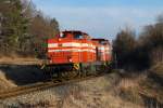 AL 43, ex 199 891 und AL 41, ex 201 828 der Augsburger Localbahn bei Kaufering (05.02.2009)