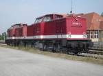 201 380-3 und 201 792-9 abgestellt im Bahnhof Zinnowitz.(17.07.10)