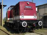 Diesellokomotive V 100 143 der DR, gesehen im Eisenbahn-Museum in Schwerin (ehem.