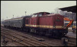 110304 ist am 29.3.1991 mit dem Personenzug aus Vacha in Bad Salzungen angekommen.