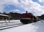 BR 112 331-4 der Ostschsischen Eisenbahnfreunde am 21.03.08 im Bahnhof Annaberg-Buchholz Sd.