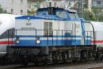 Die 1401 von D&D durchfhrt Kln West am 07.07.2009 mit Flachwagen