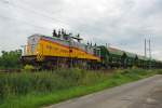 Die-Lei GmbH brachte am 03.08.2009 mit 202 970-5 Schotter fr die neu eingebaute Weiche bei Eschwege West, die spter einmal die Einfahrt in die Nordschleife zum Stadtbahnhof Eschwege ermglichen