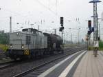 202-001 am 15.8.2005 mit nur einem Gterwagen in Worms Hbf.