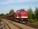 112 565-7 steht am 11.09.11 mit einem Schotterzug in Falkenstein.