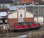 Zwei Ex Uwe Adam 202er stehen am 26.03.13 in Gera, Foto von der Straenbrcke!!!