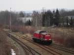 Ex Uwe Adam 202 Rangiert am 03.04.13 in Gera, Foto von der Straenbrcke!!!