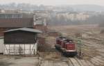 202 057-6 und 201 001-5 der EBS zu sehen am 17.02.15 in Gera.