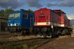 Press 155 045 und 112 565 abgestellt im Güterbahnhof in Plauen am 08.07.2015