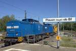 Bauzug mit Pressdoppel 204 012, 204 036 in Plauen ob Bahnhof am 26.07.2015.
