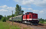 Von Freiberg kommend erreichen 112 708 und 204 237 der MTEG am 24.06.17 ihren Endbahnhof Großvoigtsberg.