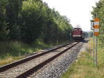 nochmal Ausfahrt aus dem Bahnhof Olbernhau Erzgebirge wegen akuten Triebwagenmangel fahren zur Zeit bei uns lokbespannte Züge gezogen von Lok 112565 und Lok 114703 und die langen