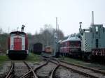 202 885+ ORT+EDK auf Abstellgleis im Chemnitzer Eisenbahnmuseum