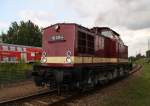 112 331-4 (Ostschsischen Eisenbahnfreunde, Lbau) bei der groen Fahrzeugparade am 22.08.09 im SEM-Chemnitz-Hilbersdorf.