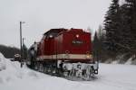 112 708 im Bahnhof Schlettau. (13.02.10) 