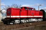 Ein recht schnes Portrtbild der 112 708 in Radebeul-West am 27.02.2010