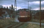 BR 202-336-4 verlsst mit ihrem Personenzug den Bahnhof von Grevesmhlen seinem Ziel Kltz entgegen 1992