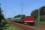 112 708-3 fuhr am Morgen des 02.06.2011 mit ihrem Sonderzug nach Berlin Schneweide ins BW. Sie brachte die Waggen und einen Tender fr die Rckfahrt der 18 201 nach Leipzig ber Magdeburg am Abend. Diedersdorf den 02.06.2011