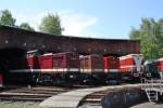 112 606-5, 110 025-4, 112 708-3 und T435 0554 am 20.05.2012 im Eisenbahnmuseum Schwarzenberg.