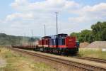 202 264-8 und 202 483-4 der WFL fuhren am 08.07.13 in Unterwellenborn ein. 