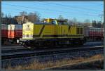 V100.01, die ehemalige 202 481-8, der Regio Infra Service Sachsen rangiert am 13.12.2013 in Freiberg.