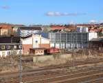 V 100 122 der EBS steht am 17.02.14 in Gera Hbf.