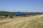 Pressdoppel 204 012 und 204 036 mit Kesselzug in Ruppertsgrün auf dem Weg in Richtung Hof. Gesehen am 02.08.2015.