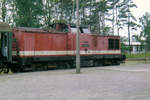 112 256-3 der Deutschen Reichsbahn Sommer 1990 im Bahnhof Graal-Müritz Scanfoto: Uwe Wüstenhagen von ORWO Farbfilm 36