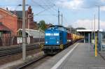 204 011-5 PRESS (203 212-6) & 202 703-5 (202 230-8) MTEG - Muldental Eisenbahnverkehrsgesellschaft mbH mit einem Holzzug in Rathenow und fuhren weiter in Richtung Stendal.